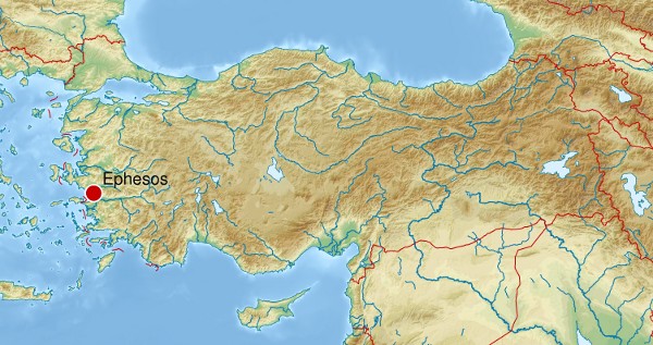 Lage von Ephesos in der Türkei